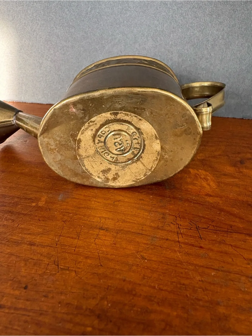 Vintage Hosley Floral Embossed Brass Miniature Watering Can- Made in India